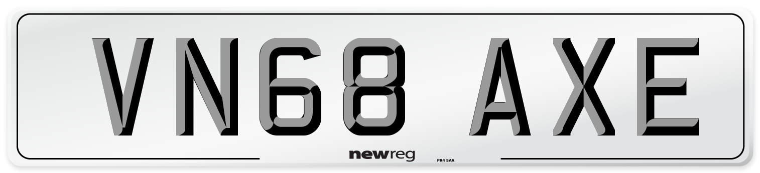 VN68 AXE Number Plate from New Reg